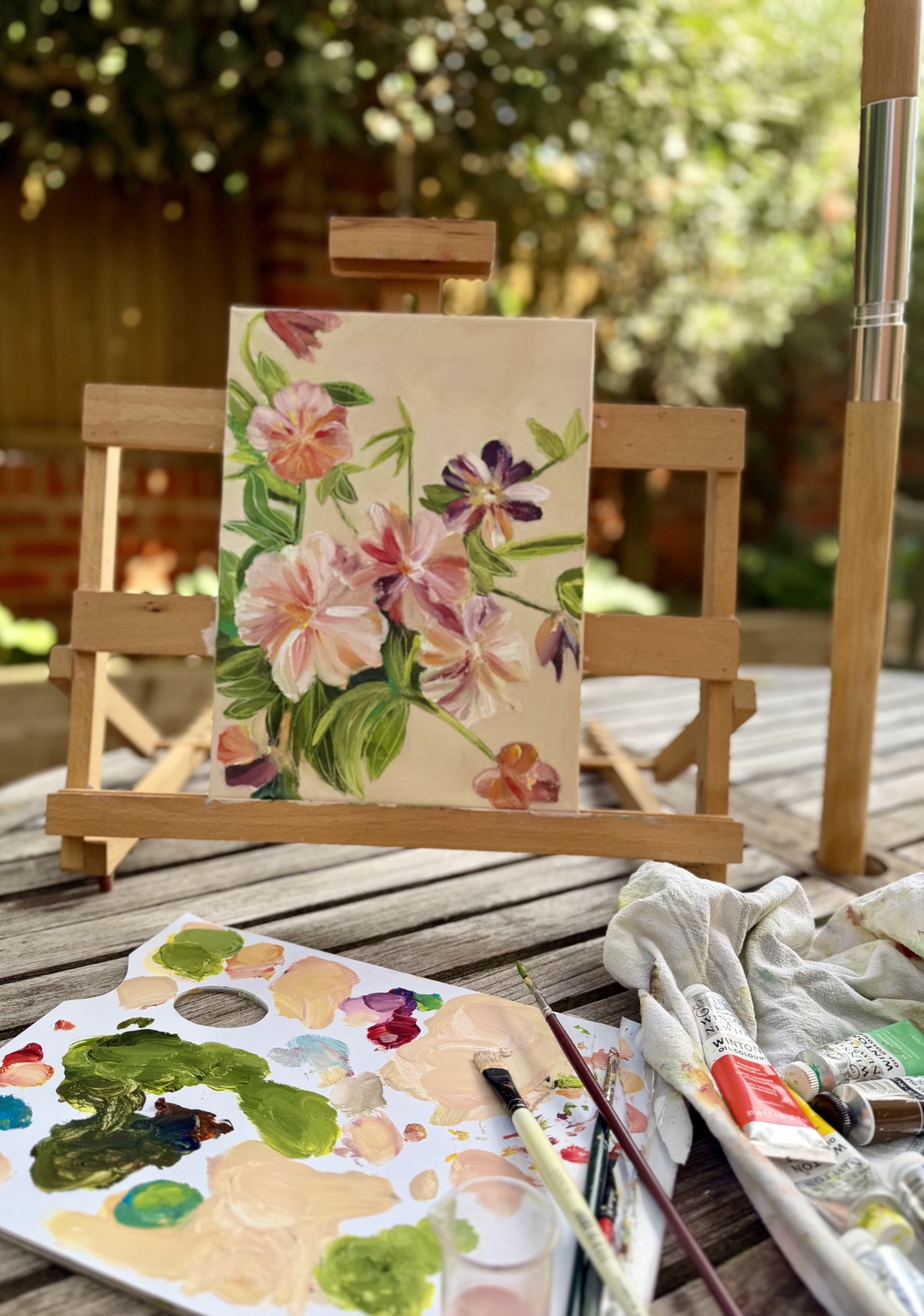 Painting in progress in Sarah Watkinson's studio