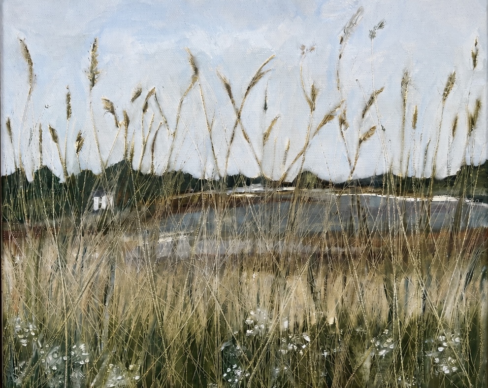 River Through the Reeds original painting